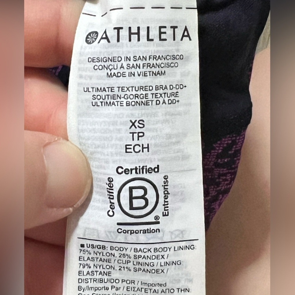 Athleta Women's Colorful Purple Sports Bra, size XS - Picture 6 of 7